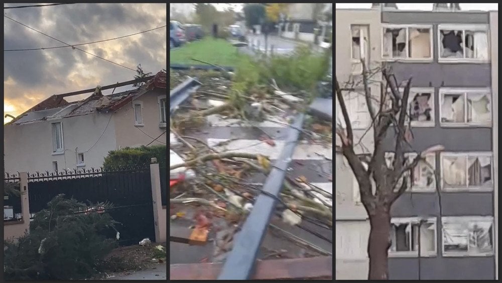 Tornado in France, tornado damaged homes in France, tornado tore off roofs in France