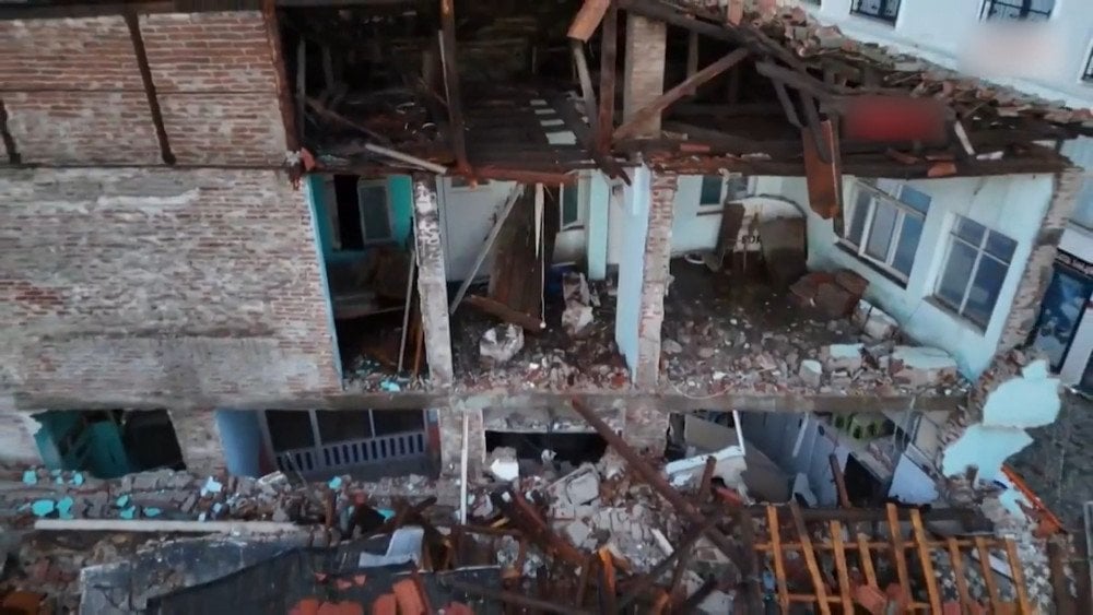 Earthquake in Turkey, a collapsed building after the earthquake in Turkey, seismic activity