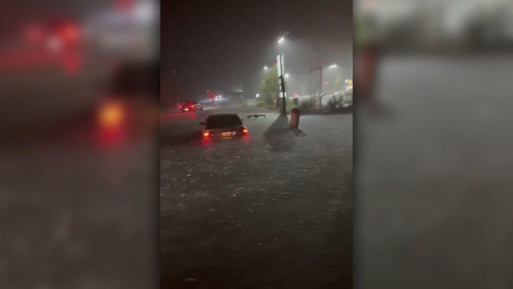 Storm in the USA, flooding in Florida, torrential rain in the USA, flooded roads in the USA