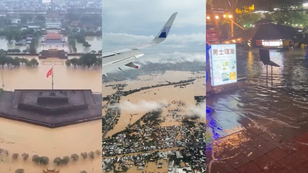 Flood in Vietnam, record rainfall in Vietnam, the city of Huế flooded in Vietnam