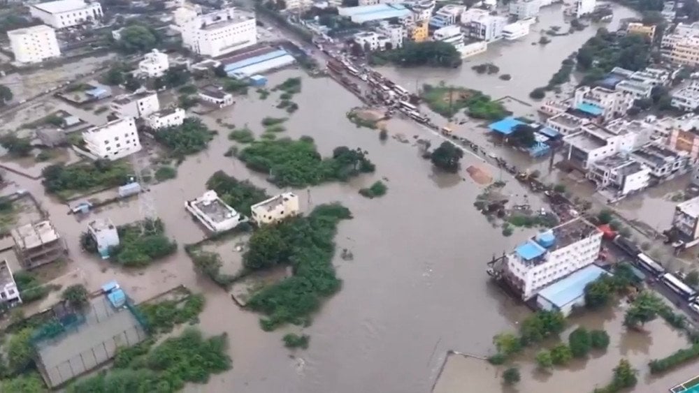 Cyclone Montha in India, downpour in India, torrential rain in India, flooding in India