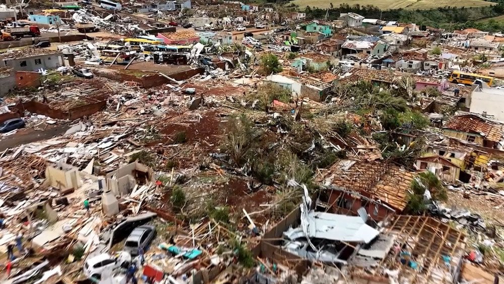 Tornado in Brazil, storm in Brazil, tornado destroyed houses in Brazil