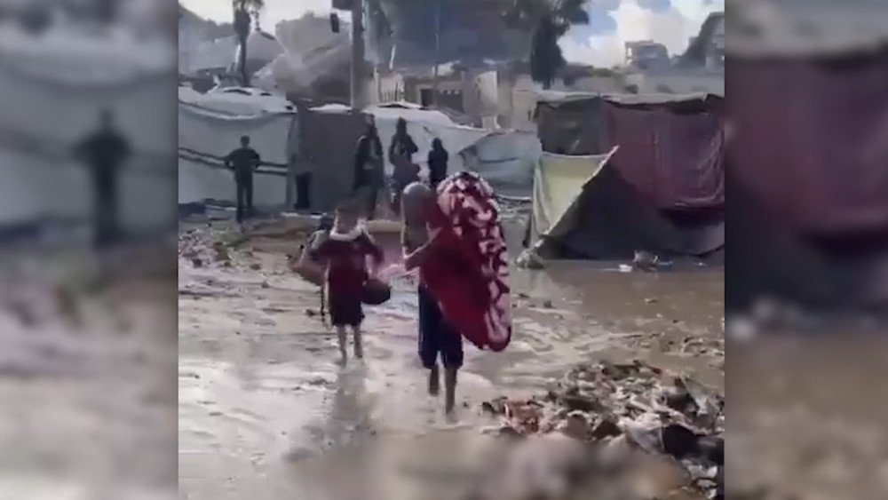 Ливень в Секторе Газа, затопило лагеря в Газе, шторм в Газе