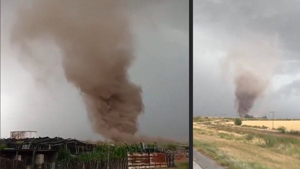 Tornado in Argentina, powerful vortex in Argentina, tornado in Santa Fe