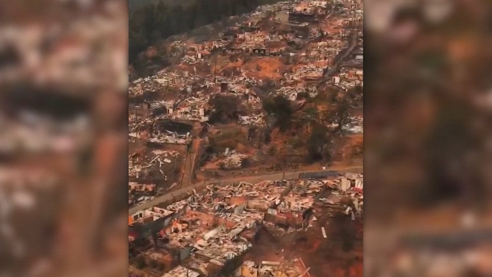 Wildfire in Chile, anomalous heat in Chile, wildfire destroyed homes in Chile