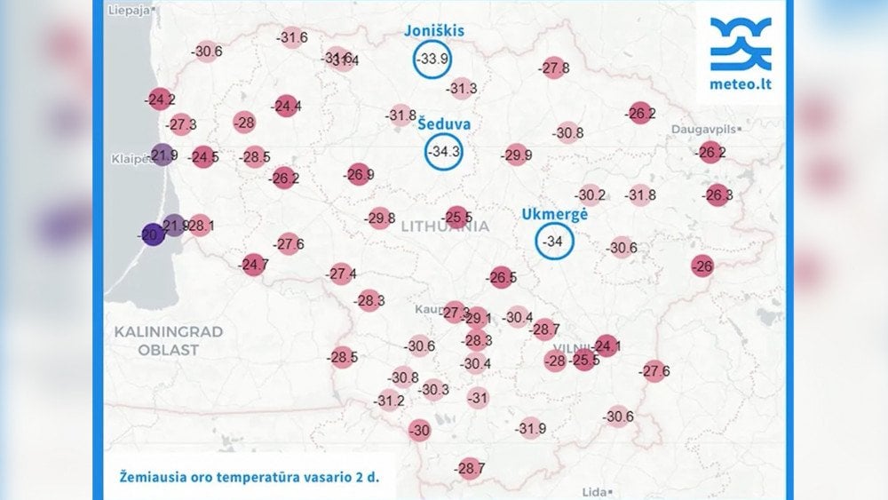 Extreme frosts in Lithuania, lowest temperature in Lithuania in 30 years