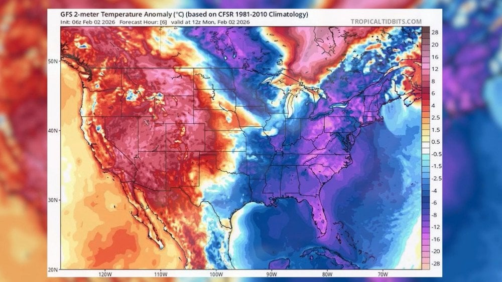 Low temperatures in the Bahamas in February, anomalous cold in the Bahamas