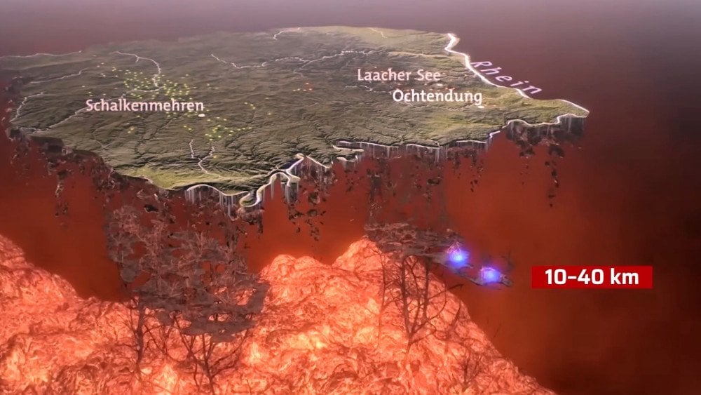 Volcano in Germany, activation of a volcano in Germany, dangerous volcano in Europe, Laacher See volcano