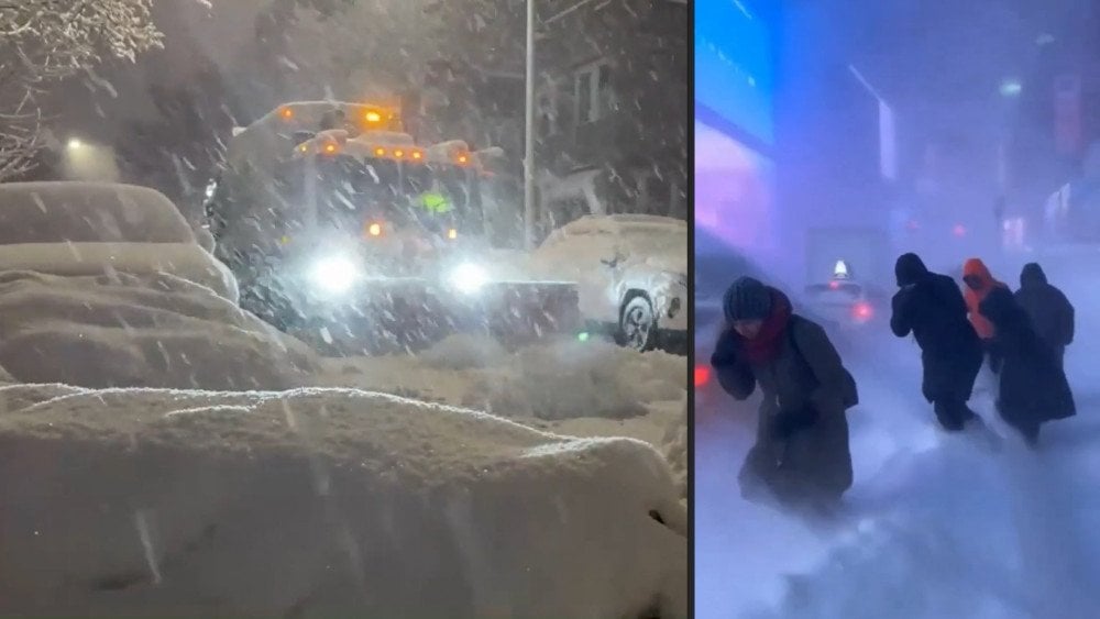 Бомбовый циклон в США, снегопад в США, снежная буря в США