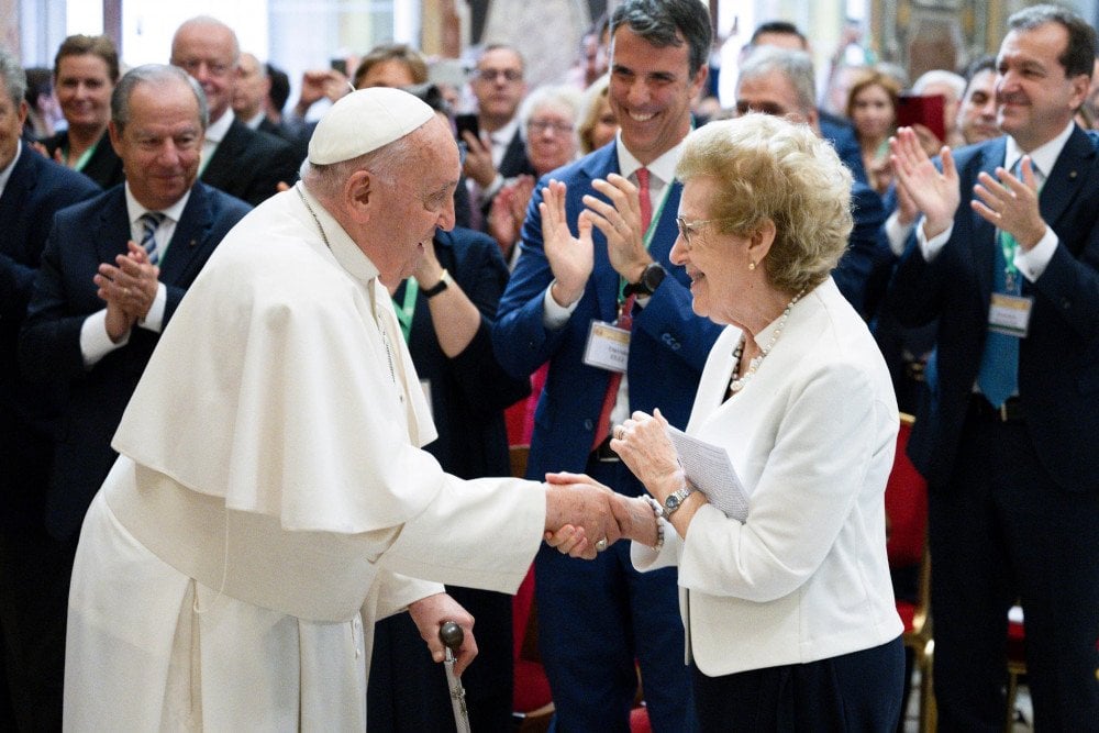 Pope Francis with CAPP Chairwoman Dr. Anna Maria Tarantola. Photo credit:  Vatican Media